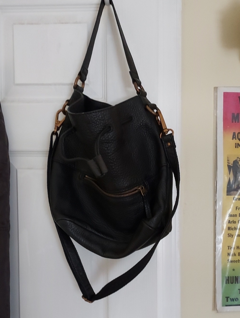 Fossil Leather Shoulder Bag Drawstring